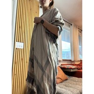 Siizu Alltrue Cozy Poncho With Fringe Edge Wrap